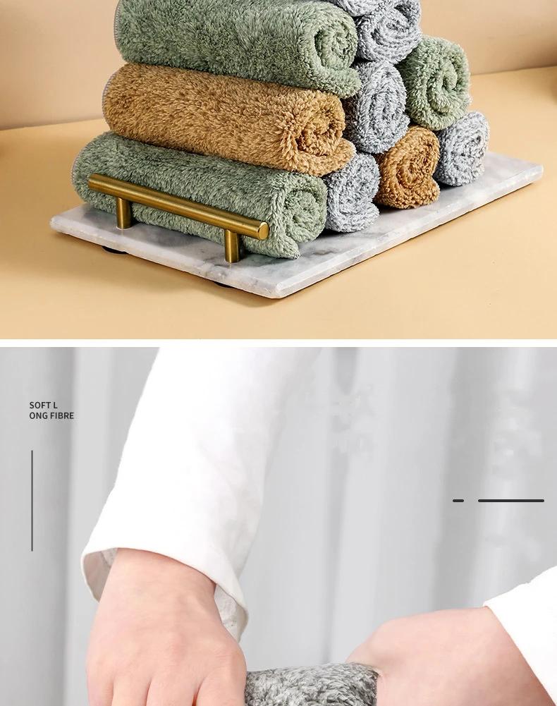 Product Introduction of 10pcs Bamboo Charcoal Fiber Water Absorption Cleaning Cloth Rags Non-Stick Oil Washing Kitchen Towel Household Cleaning Tools 8