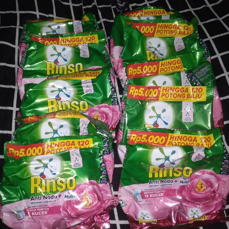 Paket Hemat 7 pcs Detergen Rinso Bubuk 5000an 195gr 5