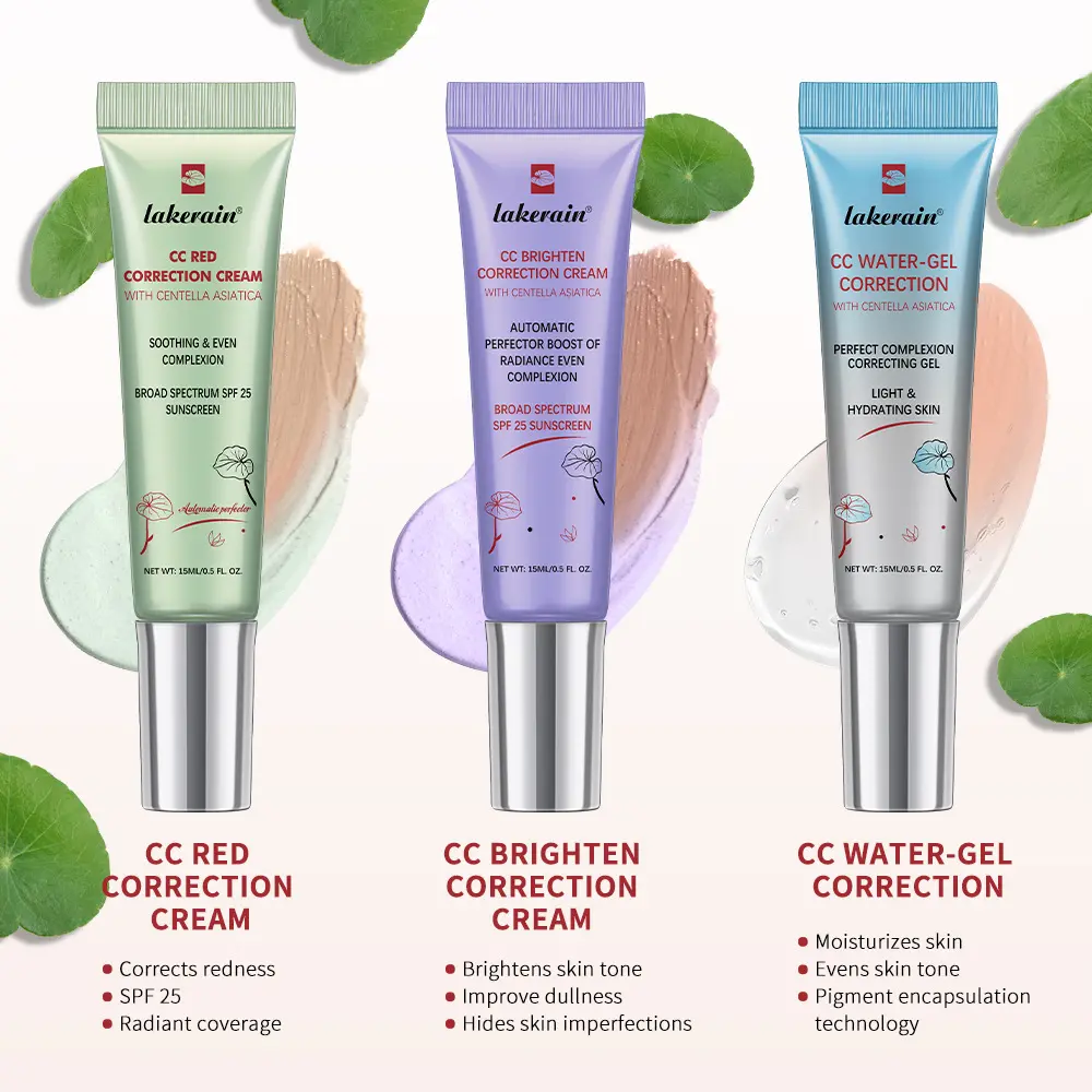 3Colors CC Cream Liquid-Based Full Coverage Cream Waterproof Long-Lasting Correct Redness Foundation erborian Korean Cosmetics