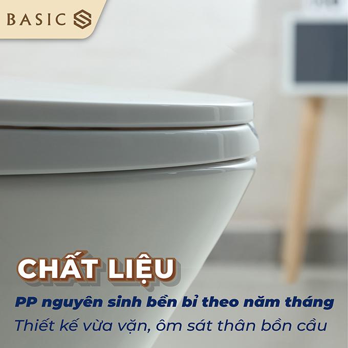 Nắp và bệ ngồi đóng êm Basic BSA-124S phù hợp với mọi loại bồn cầu 5