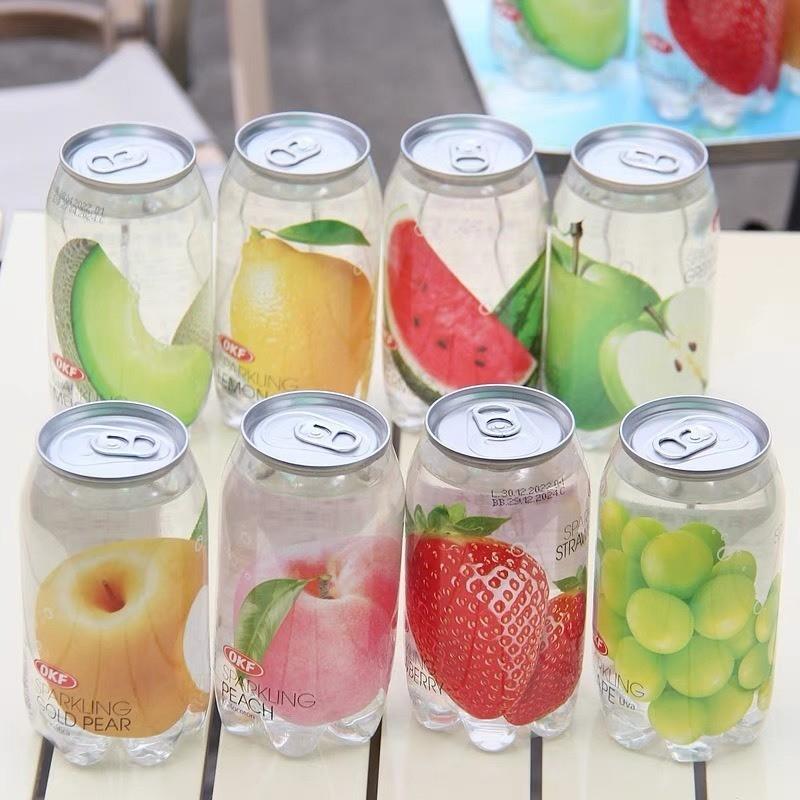 Thùng 24 Lon Nước Ngọt Có Gas OKF Hàn Quốc 350ml, Nước Sparkling Soda Hàn Quốc Đủ vị - Ăn Vặt Deku 4