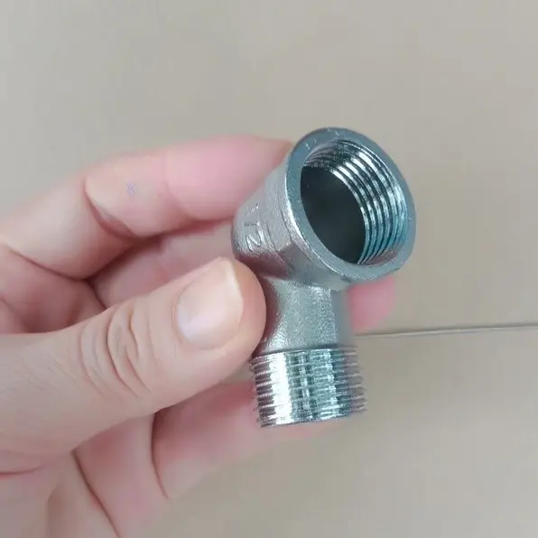 Cút ren góc vuông Inox 304 , 1 đầu ren trong 21 , 1 đầu ren ngoài 21, Co điếu Inox 1