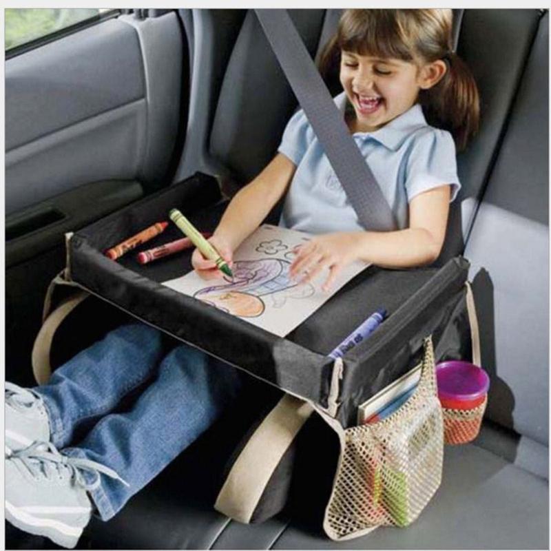 Product Introduction of Polyster Children Table Portable Car Child Table Storage Snack Tray Baby Car Seat Tray Stroller Kids Toy Food Holder Drawing Board Storage 18