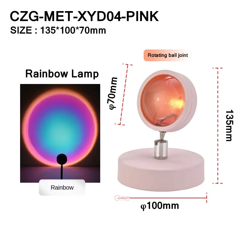 Đèn Bàn Mini Đèn Hoàng Hôn, Màu RGB, Đèn Tạo Không Khí Ảnh, Đèn USB, Đèn Hoàng Hôn, Đèn Hoàng Hôn Đỏ 5