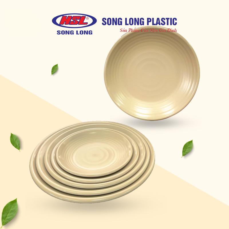   Combo 10  Đĩa Xoáy Đĩa Nhựa Phíp Tròn Song Long Plastic Dày Dặn Cao Cấp Đựng Thức Ăn Hoa Quả Nhiều Kích Thước Nhiều Màu Sắc 