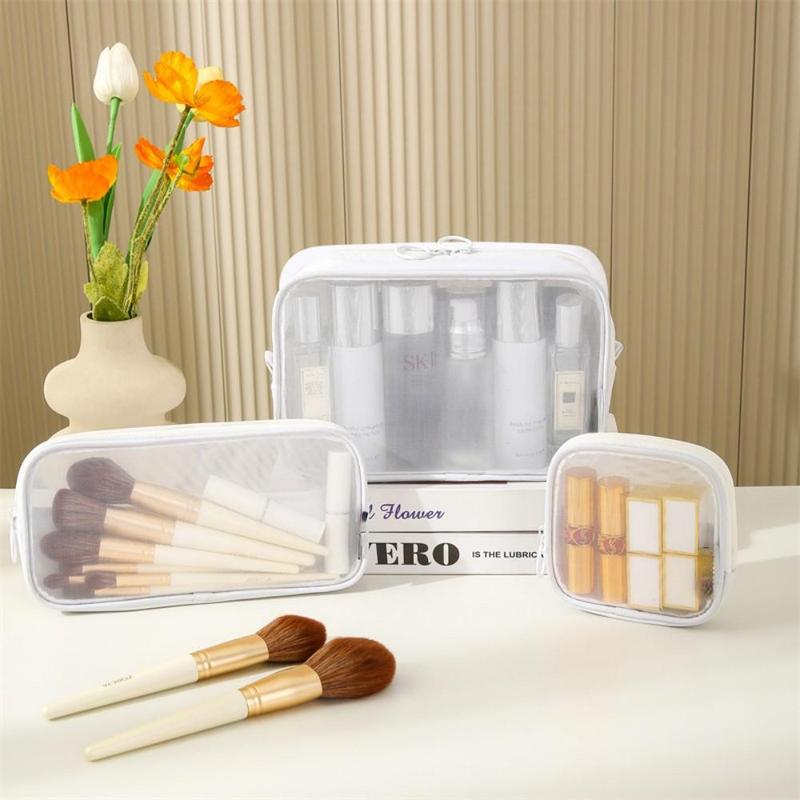 Product Introduction of Makeup Bag Set, 3 Counts/set Large Capacity Cosmetic Storage Bag, Portable Travel Toiletry Bag, Multifunctional Storage Bag for Travel 6