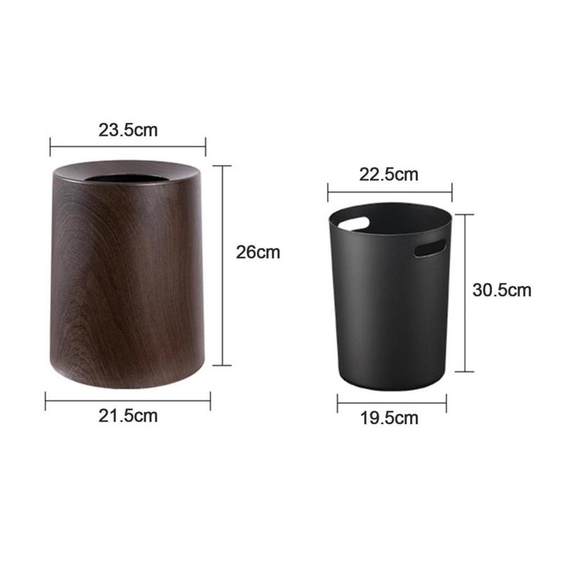 Product Introduction of Wood Grain Trash Can Portable Modern Patio Garbage Can Garbage Container Waste Bin for Toilet Office Entryway Restroom Hotel 0