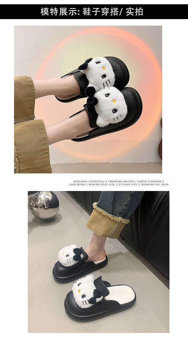 Product Introduction of Búp Bê Mèo Kitty Hoạt Hình, Thiết Kế Dễ Thương, Kiểu Dép Lười Nửa Ngón Chân, Dành Cho Nữ, Thích Hợp Cho Mùa Hè, Có Thể Mặc Ngoài Trời, Hàng Mới Về 2024, Dép Đế Chống Trượt 9