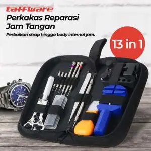 ALAT SERVIS JAM TANGAN SET SERVICE WATCHES REPARASI JAM TANGAN  13 IN 1 PERBAIKAN STRAP PERKAKAS  1 SET –Taffware