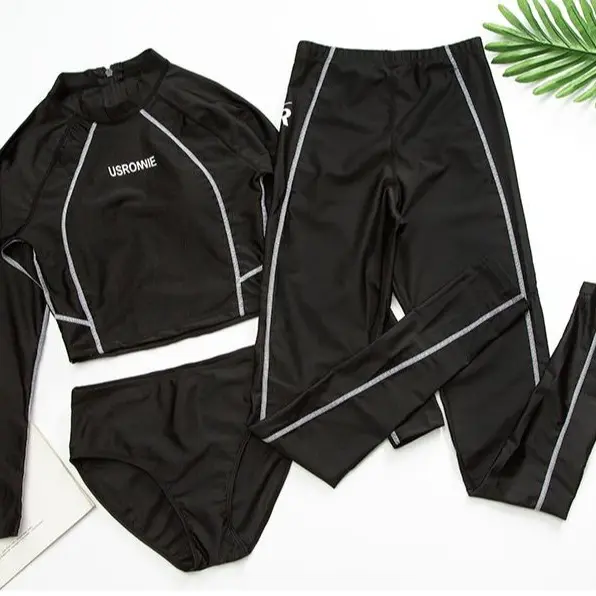 Set Baju Renang Celana Panjang Rashguard Wanita Long Hand Fashion Import Premium 8078 Waist Outdoor Swimwear