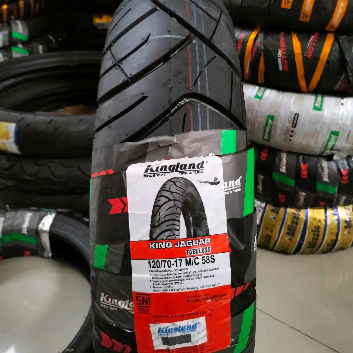 Ban Tubless 120/70 Ring 17 Kingland Jaguar Accessories Sepedamotor