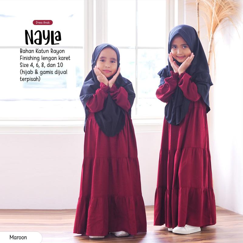 Gamis Anak Perempuan Muslim 4 s/d 11 Tahun Homey Dress Nayla Polos By Erlimakids Bahan Katun Rayon Viscose Premium Lucu Dan Cantik Nyaman Dipakai Bisa COD 6