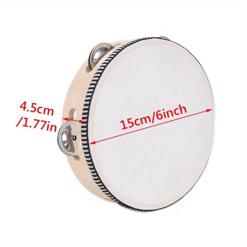 Product Introduction of Hand Held Single Row Jingles Tambourine, Musical Educational Percussion Instrument For Church Party KTV 16