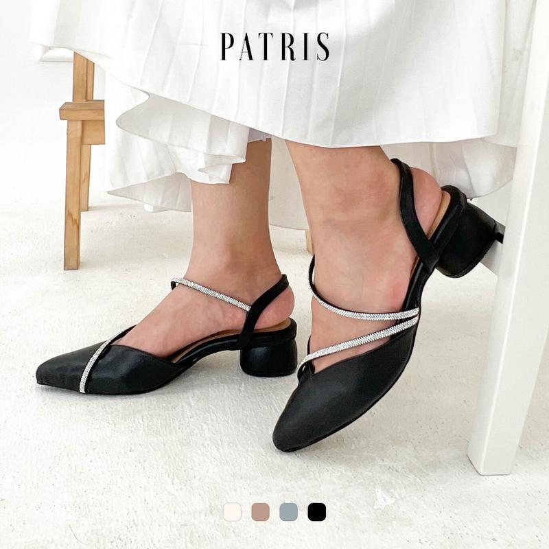 PATRIS Celeste Mules Wanita Heels / Hak 5 Cm Black Shoes Pesta 7