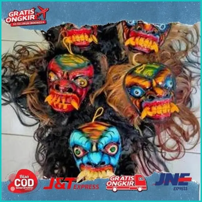 Terbaru Topeng Buto Gedruk Mainan Anak / Topeng Gedruk Bahan Mika / Topeng Buto Rampak Jaranan TRK 2