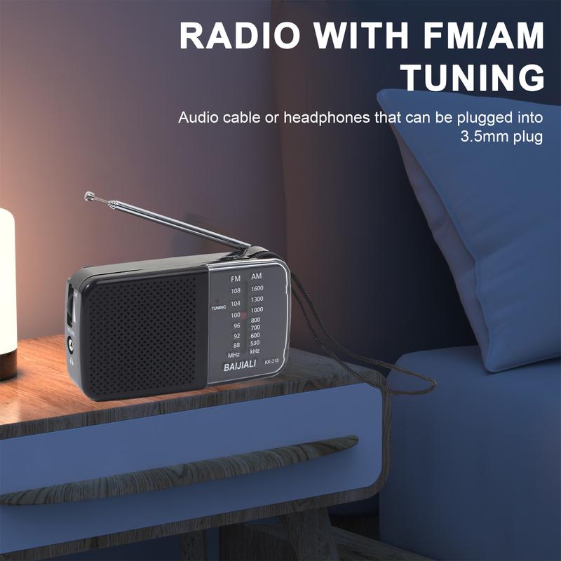 Mini Portable Radio AM FM Dual Band HiFi Stereo Sound Low Distortion Multifunctional Locking Switch Radio 1