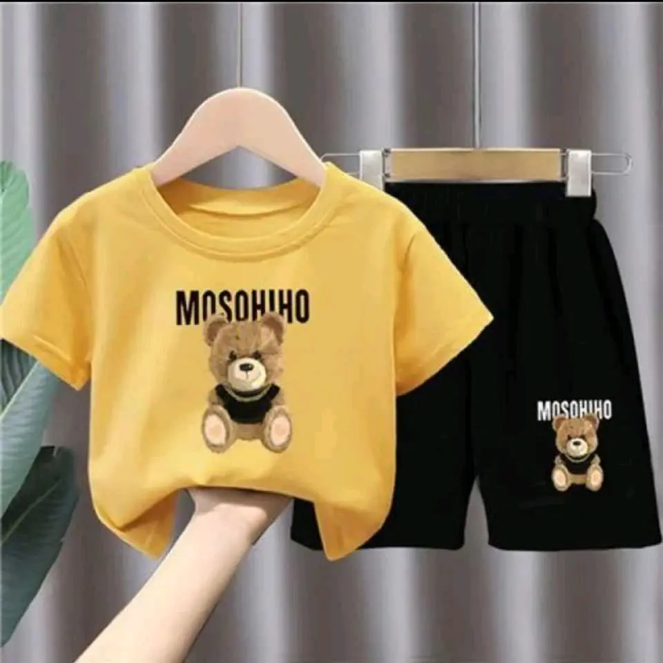 kids mosohiho terno short boy medium 1-3 years old/ large 4-6 years old/ top strechable spandex/short terry brass