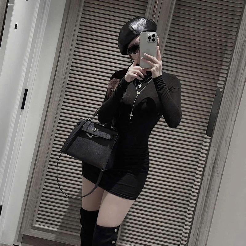  Váy body dài tay  cổ lọ hàng chuẩn tag mac MPB - Đầm váy voan - Dress 