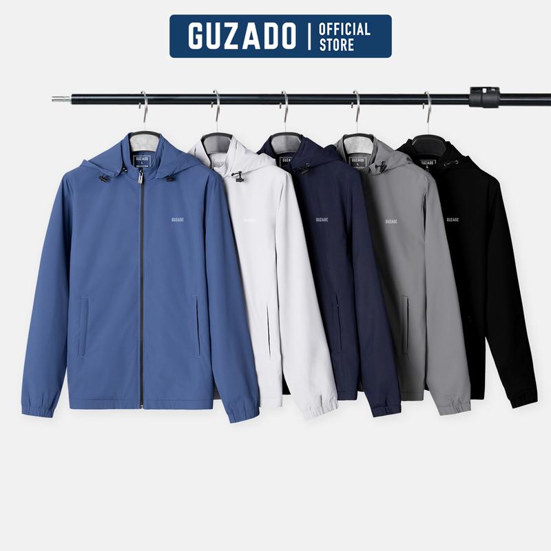 Áo Khoác Gió Nam GUZADO Khả Năng Kháng Nước Nhẹ Và Chống Nắng Hiệu Quả Với Chất Liệu Mềm Mịn Cao Cấp Menswear GKG15