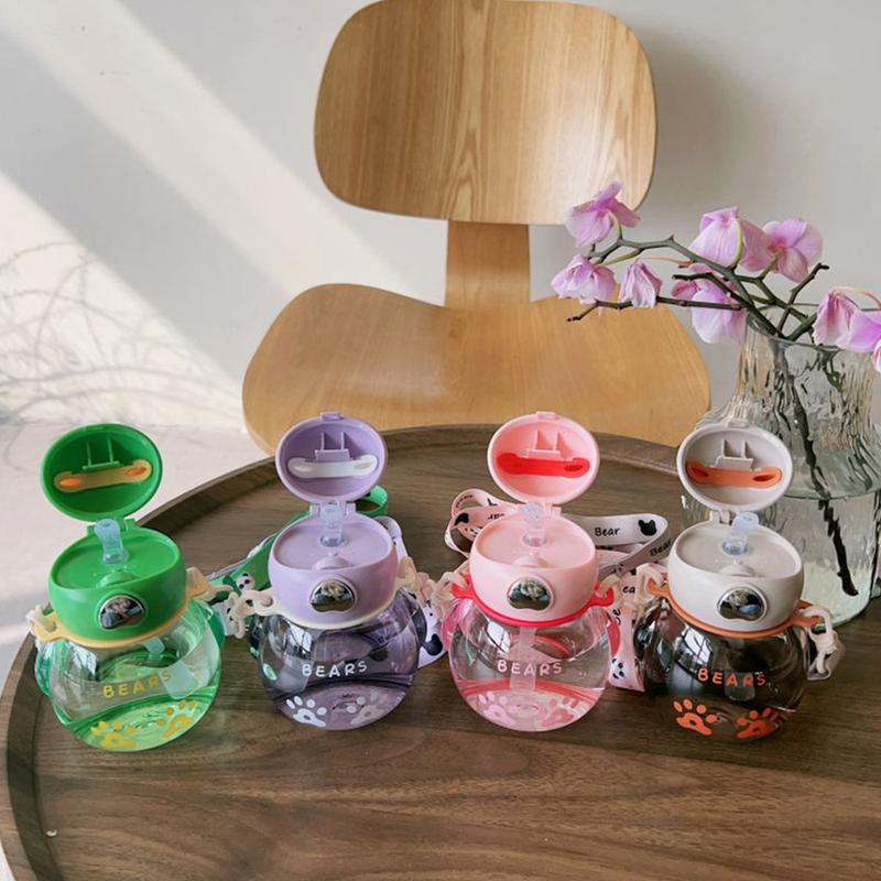 Cute Portable Childrens Sippy Cup, Fashionable Portable Handle Design, Coffee Cup, Cartoon Childrens Water Cup, Portable And Large Capacity 7