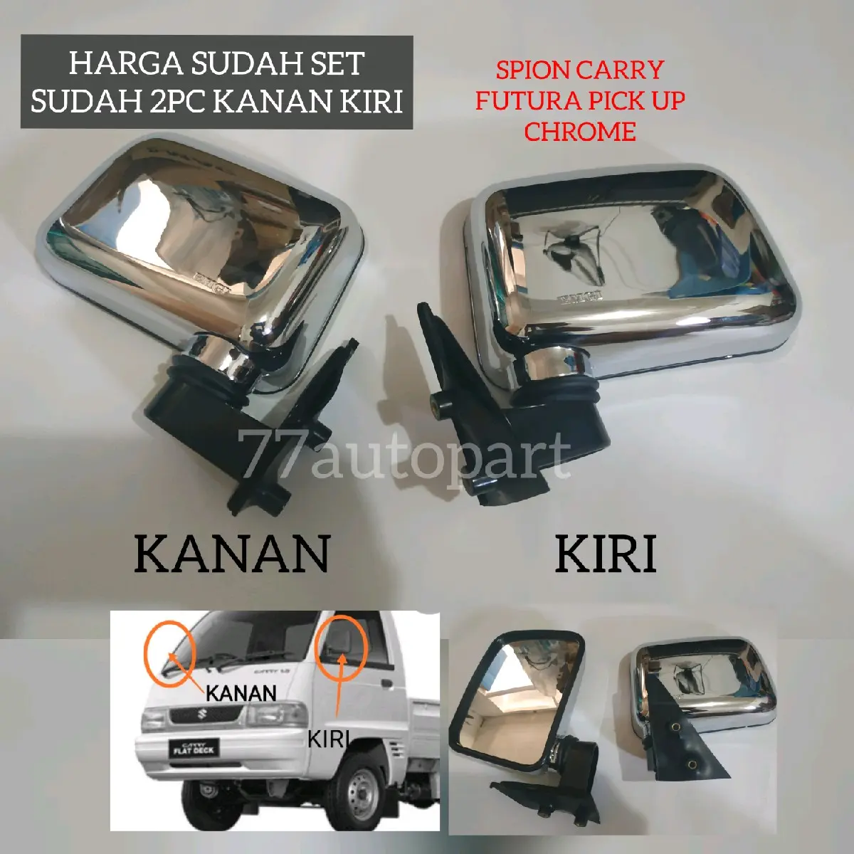 suzuki futura pick up spion full chrome harga sudah sepasang