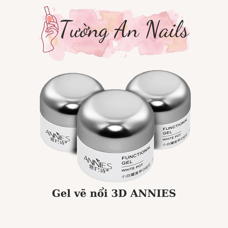 Gel vẽ nổi 3D Annies chính hãng - Gel trong gel  thuỷ tinh - gel  chèn chân đá