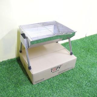 Bếp nướng than hoa TopV ViS lò nướng than inox gấp gọn mini dã ngoại bbq ngoài trời quay thịt bếp than củi bếp  vuông 3