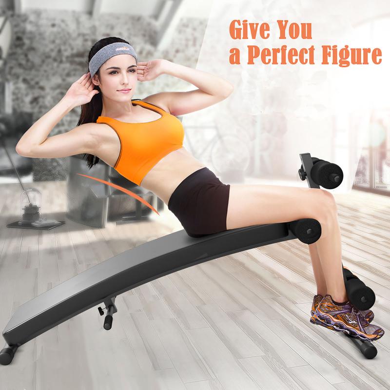 TikTok Shop NEW SAFSTAR Adjustable Arc Shaped Decline Sit up Slant Bench Crunch Board Fitness Workout
