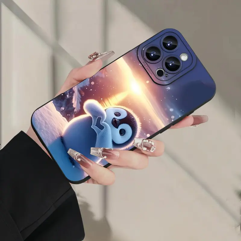 Cute Penguin Pattern Phone Case, Decorative Phone Protector Cover, Phone Accessories Compatible with iPhone 11 12 13 14 15 Pro Max XR X XS 7 8 Plus SE Mini 5
