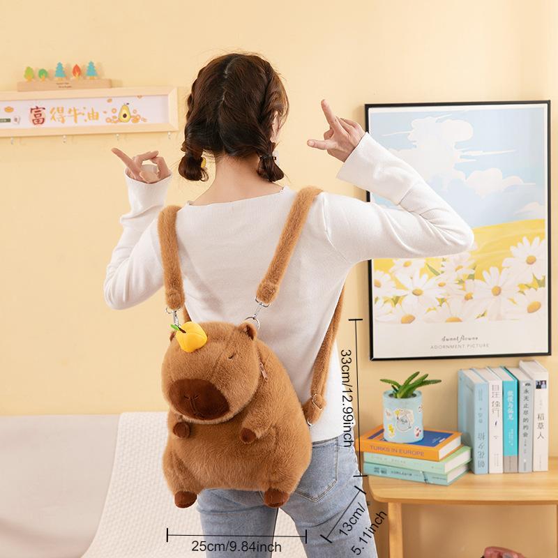 Ba lô Capybara, Thiết kế dễ thương, Túi đeo vai hoạt hình thời trang, dành cho bé gái, Rộng rãi cho sinh viên đại học 6