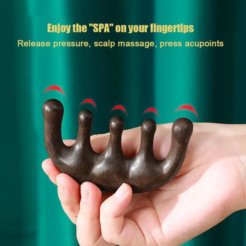 Lược Mát Xa Đầu, Gua Sha, Chống Tĩnh Điện, Làm Bằng Nhựa Resin, Lược Mát Xa Da Đầu, Làm Bằng Gỗ Đàn Hương, Thích Hợp Cho Nam Và Nữ 5