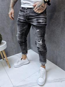Men's Regular Fit Ripped Jeans, Fashion Casual Comfy Denim Pants for Daily Wear, Men Bottoms for All Seasons, Cotton
