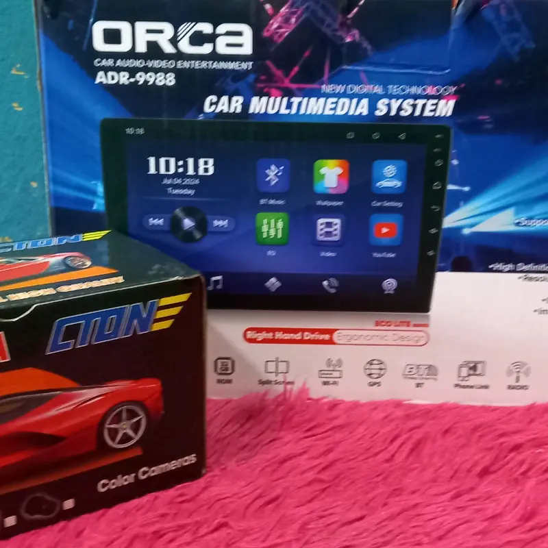 HEAD UNIT ANDROID ORCA LAYAR 9INC LENGKAP AMA KAMERA 4