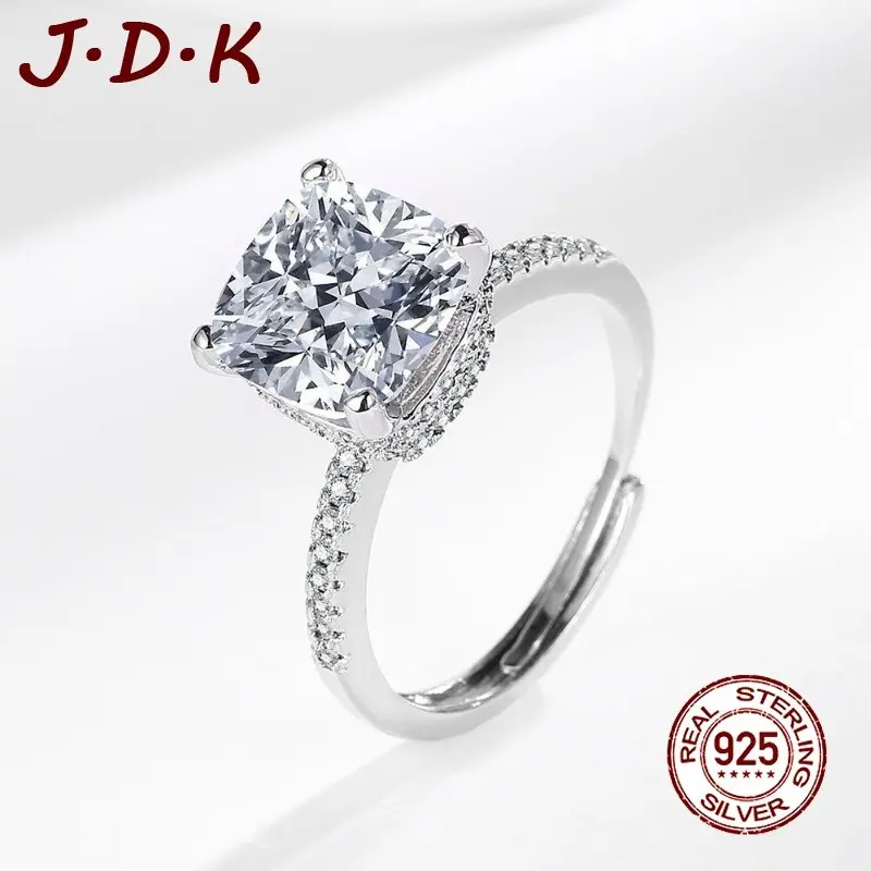JDK 925 Perak Jual Panas Cincin Zirkon 3 Karat Untuk Wanita