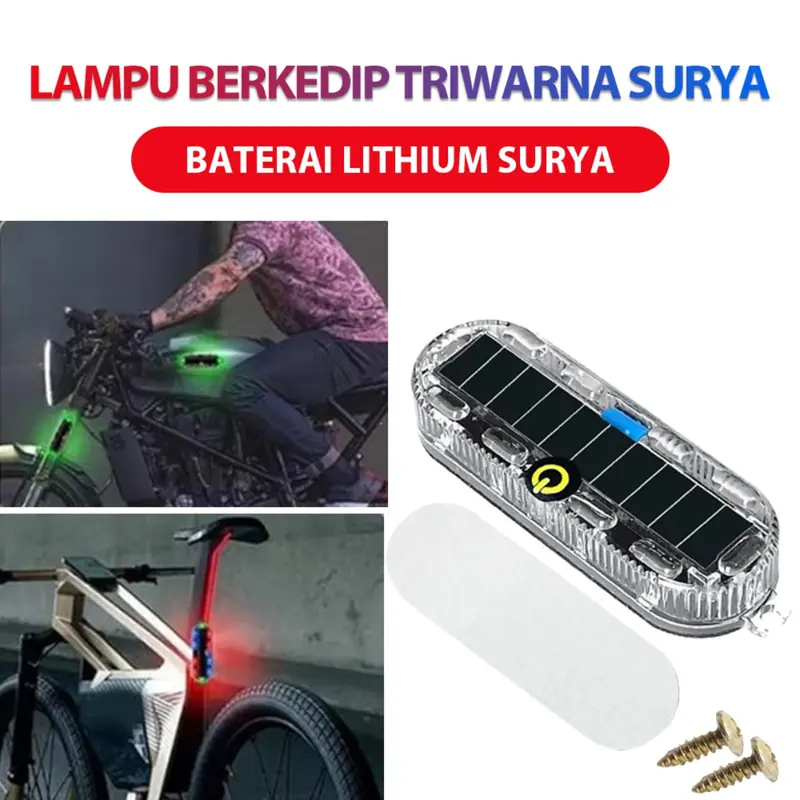 Lampu Strobo Motor Mobil Truk dan Bus Tenaga Surya LED Kedip RGB - Aksesoris Penerangan Kendaraan untuk Efek Cahaya Keren dan Hemat Energi Car 0