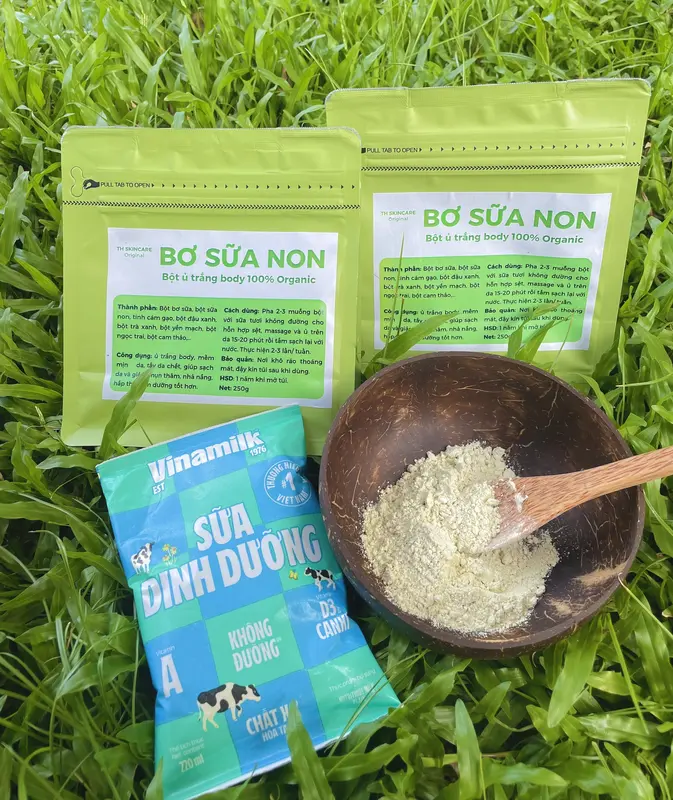 Combo 10: Bột thảo mộc 500g + Ủ bơ sữa non 250g Tắm trắng mịn da 3