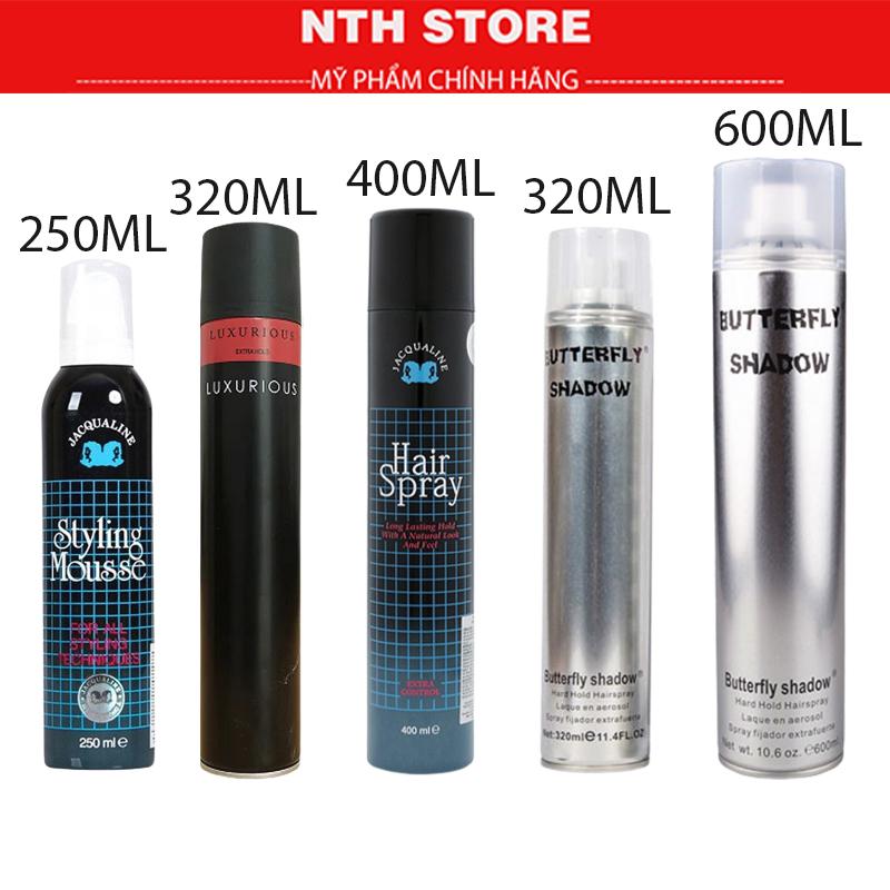Keo xịt tóc Butterfly Shadow, Keo Xịt Tóc Nắp Đen, Keo Tạo Bọt xịt giữ nếp tóc nam nữ cao cấp