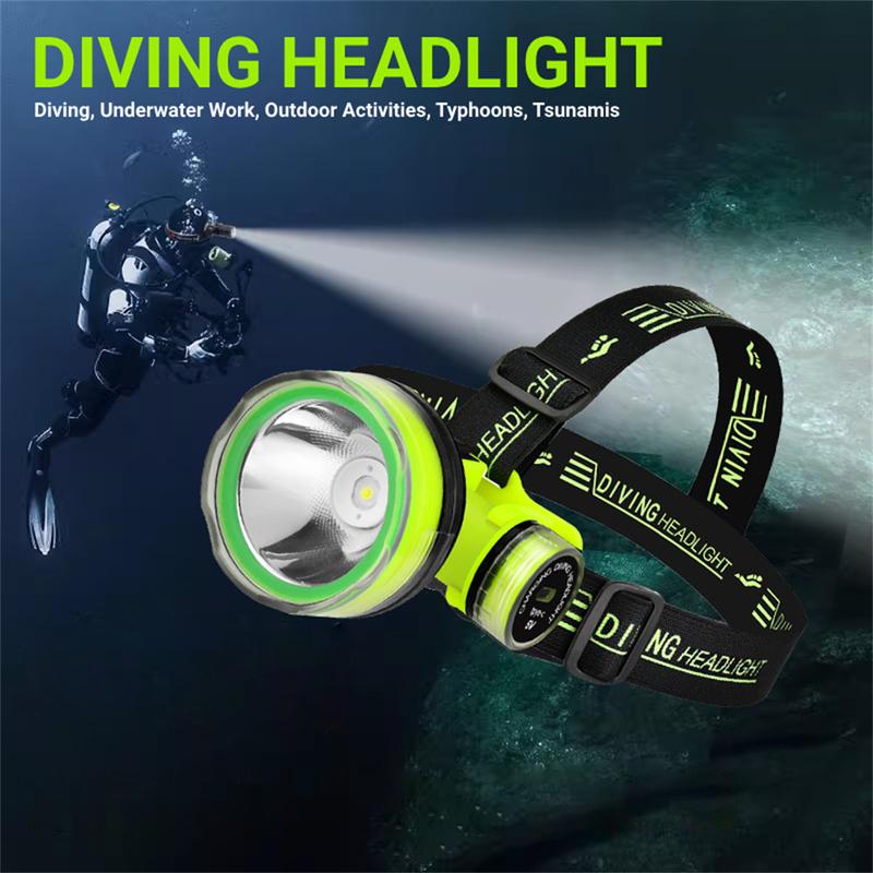 Product Introduction of 【Local】Diving Headlight Rechargeable Professional Flashlight Waterproof Led Fishing Flashlight 1200mAh 29