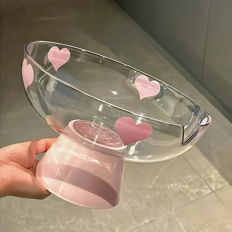 Rổ Ráo Nước Rau Củ Quả Bằng Nhựa, Thiết Kế Hình Trái Tim, Bát Lọc Hai Lớp, Dụng Cụ Bắt Nhỏ Giọt Có Thể Tháo Rời Muôi Thủng Nhà Bếp, Chậu Lọc Nước, Để Rửa Và Bảo Quản Sản Phẩm, 1 Cái