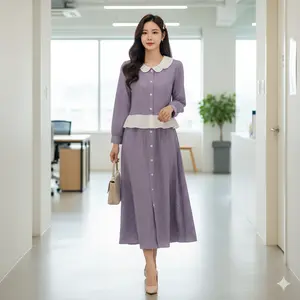 READY STOCK ALUNA  - Setelan Rok Dahlia Wanita Kekinian One Set Jumbo One set Rok dan Atasan Kekinian