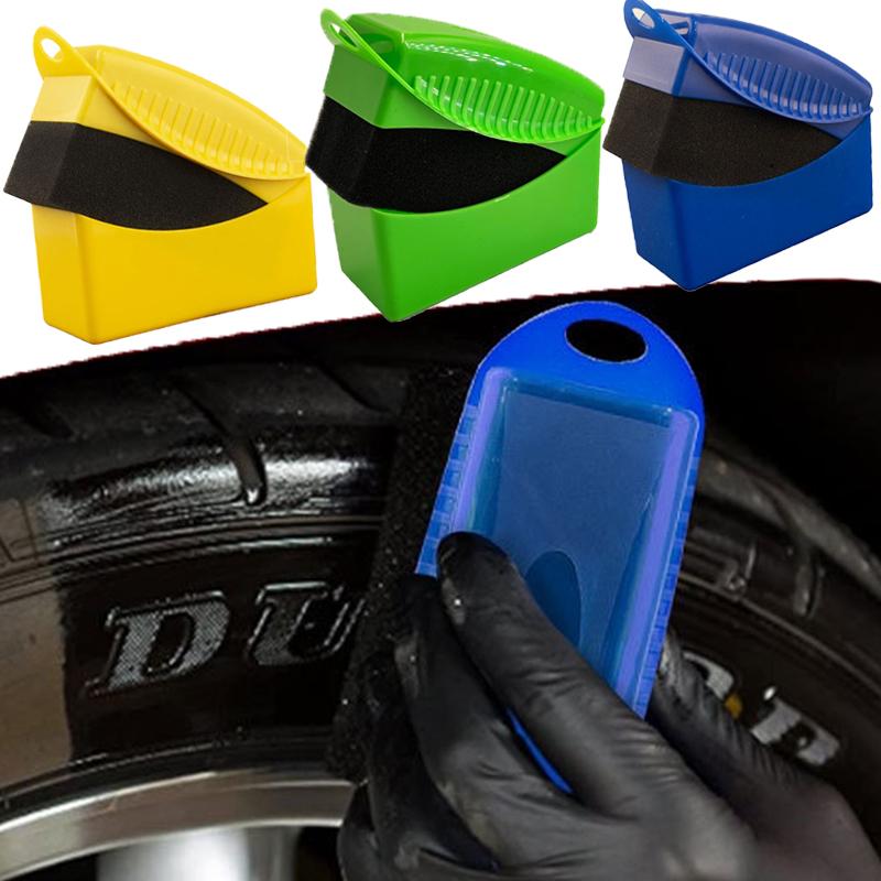 Product Introduction of Car Wheel Polishing Waxing Sponge Washing Cleaning Tire Contour Brush With Cover ABS Dressing Applicator Pads Detail Accessories 4
