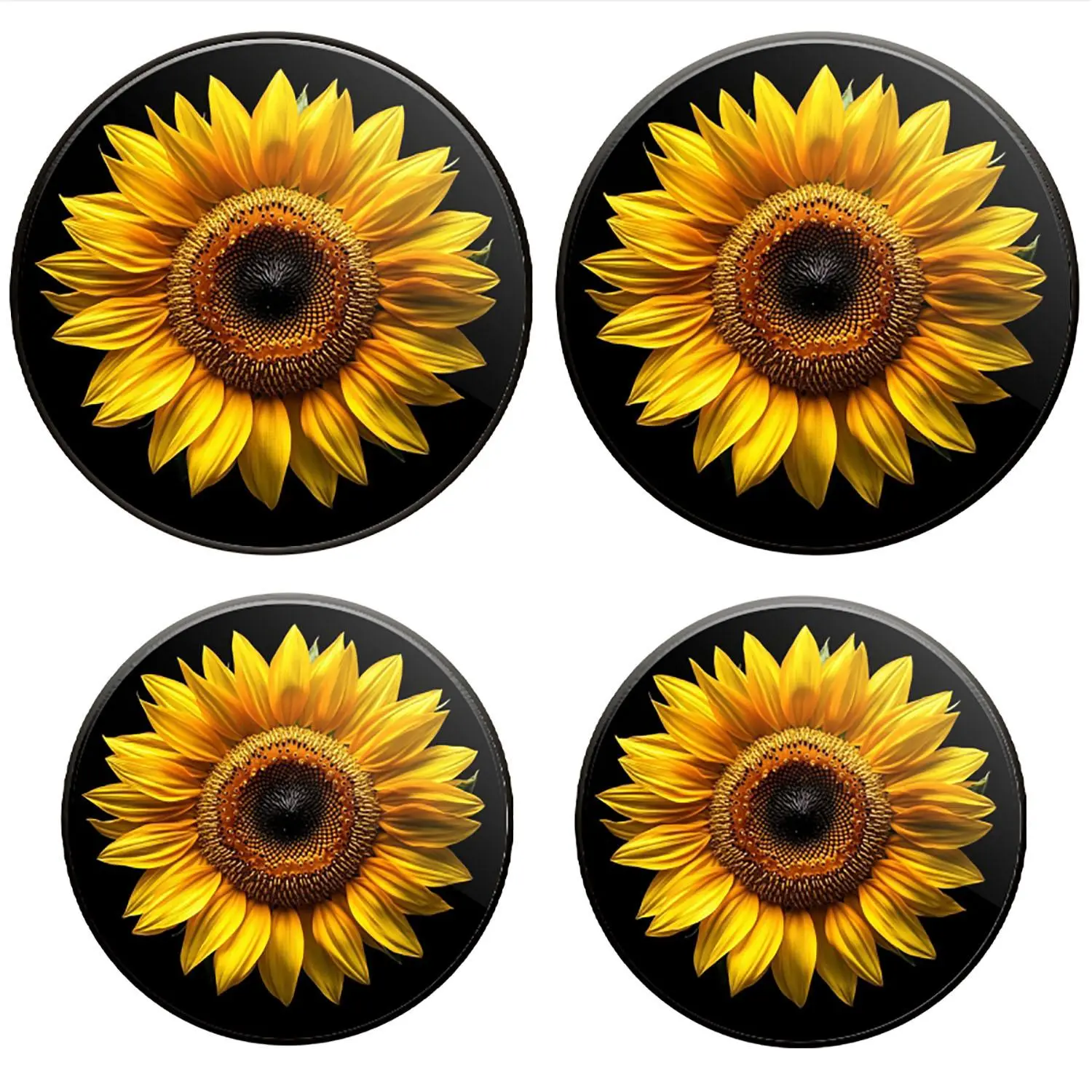 Sunflower Design Stove Top Protector, 4 Counts/set Metal Stove Top Cover, Kitchen Appliance Parts for Gas Stove, Kitchen Utensils & Gadgets