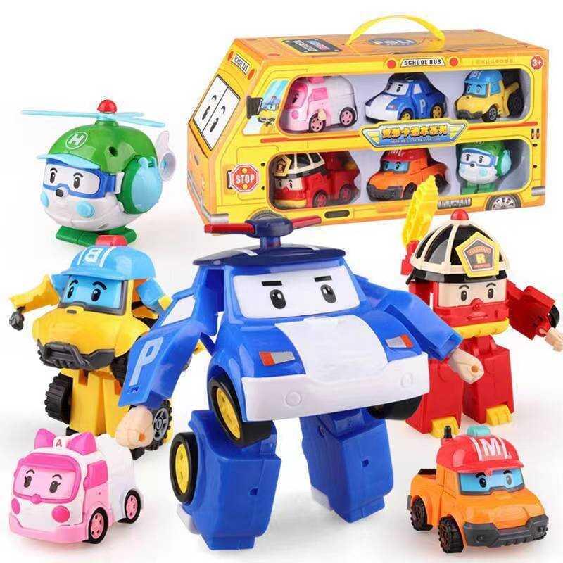 Product Introduction of New Cartoon Robocar Poli Action Figures Transformation Anime Hand Deformation Car Model Airplane Gift Toys Robots For Children 0