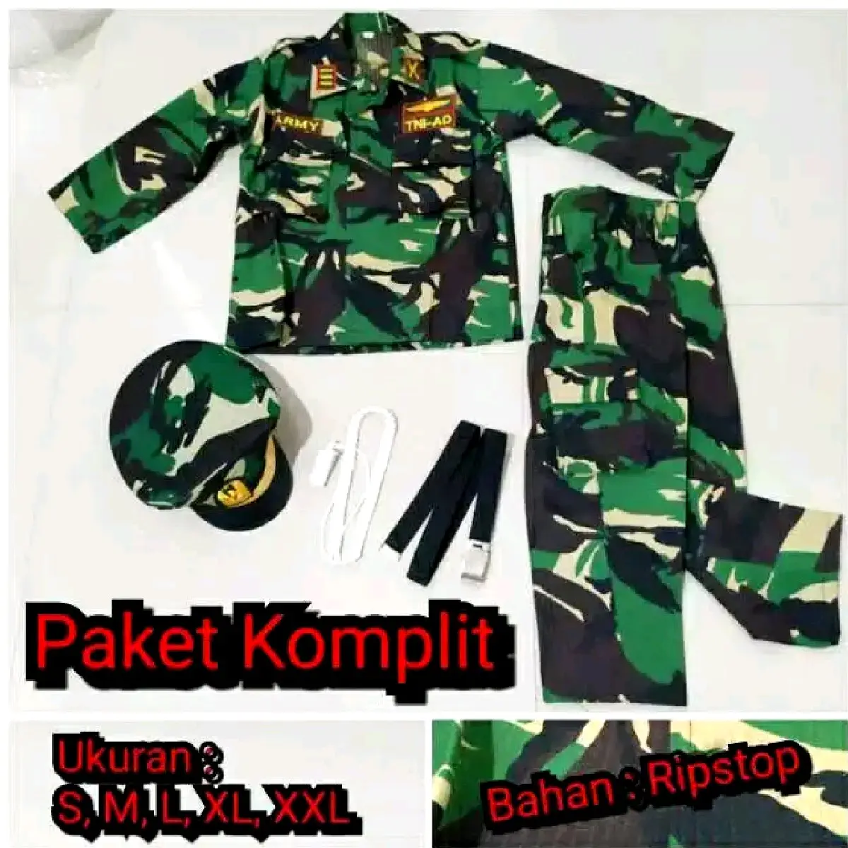 Seragam TNI Anak Baju Provesi Setelan Kostum Politik/Meme Fashion