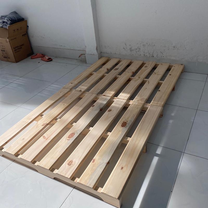GIƯỜNG PALLET 1M2 / 1MX2M CAO GAN  10CM GỖ THÔNG GIÀNH CHO 1 NGƯỜI 1