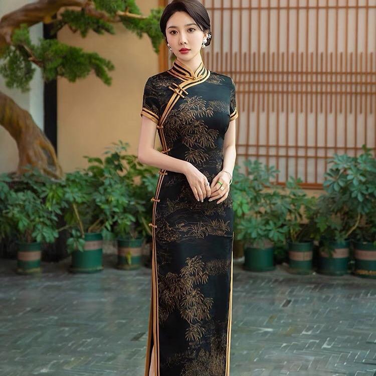 Sườn xám thượng hải dáng dài size từ 47-65kg Nữ 1