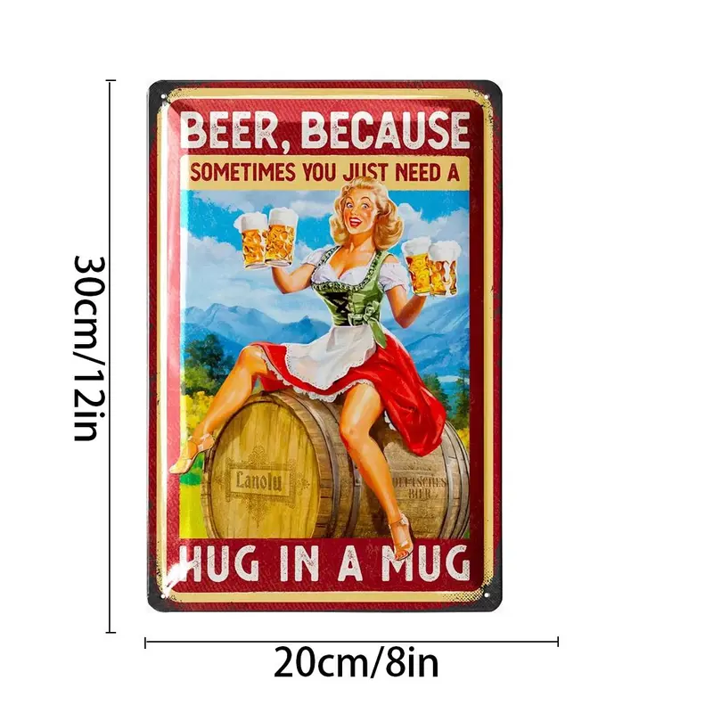 Vintage Beer Sign, Embossed Aluminum Metal Beer Sign, Beer Lover's Wall Decor, Wall Art for Home Bar, Wall Decor for Home Bar 3