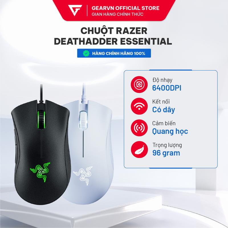 Chuột Gaming có dây Razer Deathadder Essential - Thiết kế chắc chắn tính năng tuyệt vời - Có App tùy chỉnh