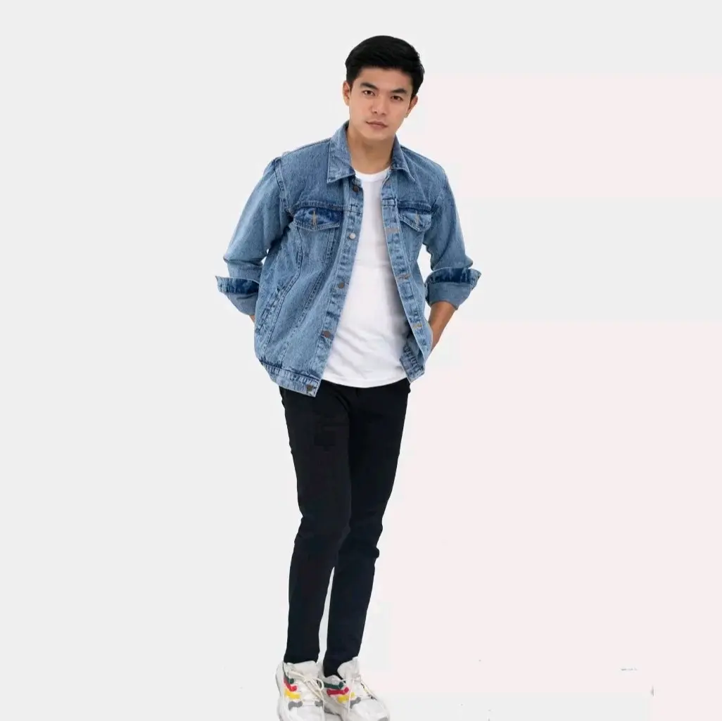 Jaket jeans pria / jaket denim cowok Hitam Keren