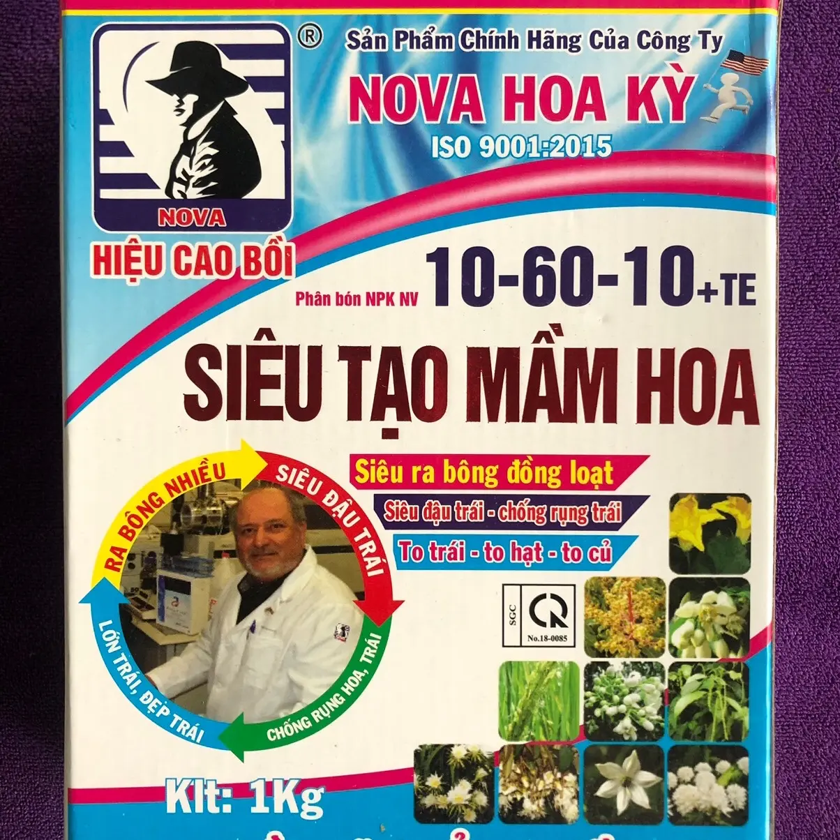 Phân bón NPK 10/60/10 + TE | Siêu tạo mầm hoa | 1 ký